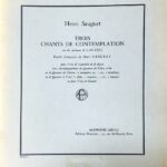 アンリ・ソーゲ 3 Chants de Contemplation Henri Sauguet