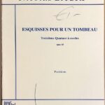 ニコラ・バクリ 弦楽四重奏曲 第3番 Op.18 ある墓標のための素描 Nicolas Bacri  esquisses pour un tombeau スコア
