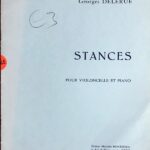 ジョルジュ・ドルリュー Stances pour violoncelle et piano Georges Delerue チェロとピアノ
