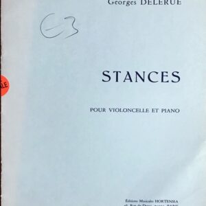 ジョルジュ・ドルリュー Stances pour violoncelle et piano Georges Delerue チェロとピアノ