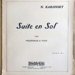 NICOLAS KARJINSKY SUITE EN SOL pour Violoncelle et piano チェロとピアノ