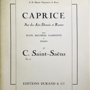 サン・サーンス デンマークとロシアの旋律による奇想曲 Op.79 SAINT-SAENS Caprice sur des Airs Danois et Russes