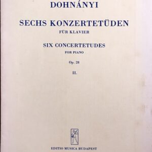 ドホナーニ 6つの演奏会用練習曲 Op.28 第1巻 (ピアノ・ソロ) DOHNANYI 6 Concert Studies Op.28 Vol.2　