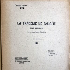 シュミット バレエ音楽「サロメの悲劇」 Op.50 (スタディ・スコア) 輸入楽譜 SCHMITT La Tragedie de Salome Op.50 洋書