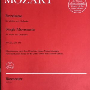 モーツァルト アダージョ ホ長調 KV 261、ロンド KV 269, 373 原典版 (バイオリンとピアノ) 輸入楽譜 MOZART Einzelsatze KV 261,269,373
