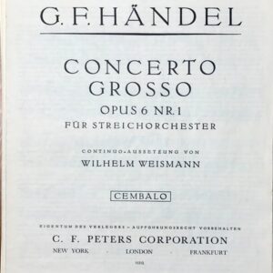 ヘンデル 合奏協奏曲 Op.6 No.1 (パート譜セット) 輸入楽譜 Handel Concerto Grosso 洋書