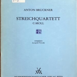 ブルックナー 弦楽四重奏曲 ハ短調(1861/62年)/ノヴァーク編 (パート譜セット) 輸入楽譜 BRUCKNER Streich-Quartett c-moll/Ed. Nowak 洋書