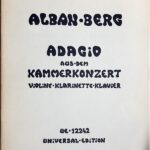 ベルク 室内交響曲より 第2楽章 アダージョ (ヴァイオリン,クラリネット,ピアノ) 輸入楽譜 Berg Adagio aus dem kammerkonzert 洋書