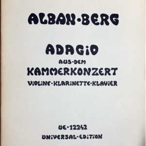 ベルク 室内交響曲より 第2楽章 アダージョ (ヴァイオリン,クラリネット,ピアノ) 輸入楽譜 Berg Adagio aus dem kammerkonzert 洋書