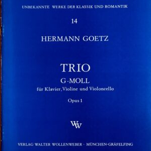 ヘルマン・ゲッツ ピアノ三重奏曲 ト短調 Op.1 (ピアノ,ヴァイオリン,チェロ) 輸入楽譜 Hermann Goetz Trio G-moll Op.1 洋書