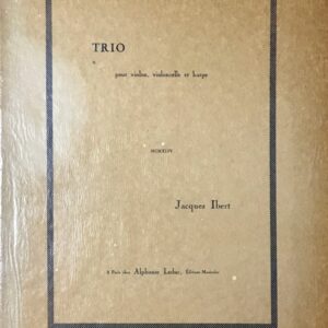 イベール バイオリン、チェロとハープのための三重奏曲  (パート譜セット) 輸入楽譜 IBERT Trio pour violon, violoncelle et harpe 洋書