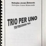 ネボジャ・ヨヴァン・ジヴコヴィッチ トリオ パー ウノ  輸入楽譜 Nebojsa Jovan Zivkovic Trio Per Uno for Percussion Trio 洋書