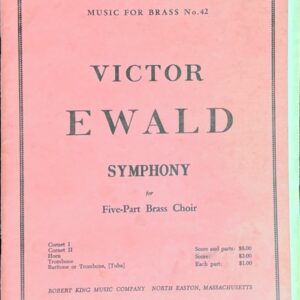ヴィクトル・エワルド 金管五重奏曲 第1番「シンフォニー」輸入楽譜 Victor Ewald SYMPHONY for Five-Part Brass Choir 洋書
