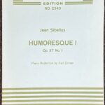 シベリウス ユモレスクI Op.87 No.1 (バイオリン+ピアノ)輸入楽譜 Jean Sibelius Humoresque I Op. 87 No. 1 洋書