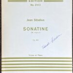 シベリウス ソナチネ ホ長調 Op.80 (バイオリン+ピアノ)輸入楽譜 Jean Sibelius Sonatine (Mi majeur) Op. 80 Violon et Piano 洋書