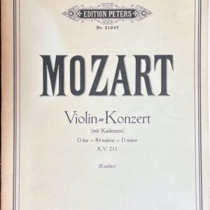 モーツァルト バイオリン協奏曲 ニ長調 KV 211 (ヴァイオリンソロ)輸入楽譜 Mozart Violin-Konzert D-dur KV 211 洋書