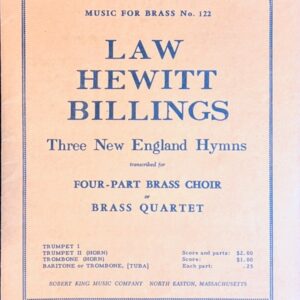 ロー・ヒューイット・ビリングス 3つのニュー・イングランド聖歌(金管四重奏)輸入楽譜 Law Hewitt Billings Three New England Hymns 洋書