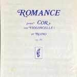 サン＝サーンス ロマンス (ホルン+ピアノ)輸入楽譜 Camille Saint-Sans ROMANCE pour COR (ou VIOLONCELLE) et PIANO op.36 洋書