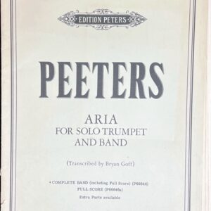 フロラン・ペーテルス アリア (トランペット+吹奏楽)輸入楽譜 Flor Peeters ARIA FOR SOLO TRUMPET AND BAND 洋書