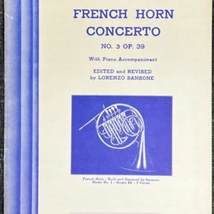 カール・マティス FRENCH HORN CONCERTO NO. 3 OP. 39 (ホルン+ピアノ)輸入楽譜 Karl Matys 洋書