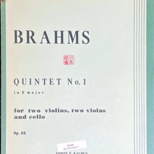 ブラームス 弦楽五重奏曲第１番ヘ長調 op. 88 (2ヴァイオリン2ヴィオラチェロ)輸入楽譜 QUINTET No. 1 洋書