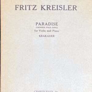 クライスラー PARADISE (ヴァイオリン+ピアノ)輸入楽譜 Fritz Kreisler 洋書