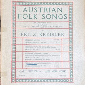 クライスラー PARADISE VIENNESE FOLK-SONG (ヴァイオリン+ピアノ)輸入楽譜 Fritz Kreisler 洋書