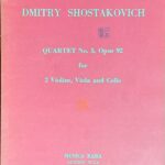ショスタコーヴィチ 弦楽四重奏曲・No.5・Op.92(2ヴァイオリンヴィオラチェロ)輸入楽譜 Dmitry Shostakovich Quartet No. 5 Opus 92 洋書