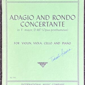 シューベルト アダージョとロンド協奏曲 (ヴァイオリンヴィオラチェロピアノ)輸入楽譜 Schubert ADAGIO AND RONDO CONCERTANTE 洋書