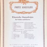 クライスラー Klassische Manuskripte 17 Grave (ヴァイオリン+ピアノ)輸入楽譜 Fritz Kreisler 洋書