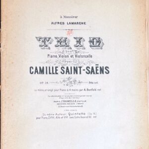 サン＝サーンス ピアノ三重奏曲 (ピアノヴァイオリンチェロ)輸入楽譜 Camille Saint-Sans Trio 洋書