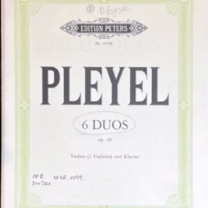 プレイエル 6つの小二重奏曲 Op.48 (2ヴァイオリン+ピアノ)輸入楽譜 Pleyel 6 Duos 洋書