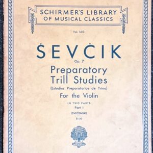 シェフチーク トリル練習の準備・Op.7・Book.1 (ヴァイオリン)輸入楽譜 Sevcik Op.7 Preparatory Trill Studies 洋書