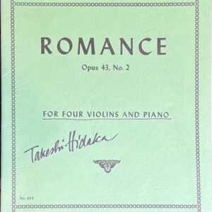 ヘルメスベルガー1世 ロマンス (4ヴァイオリン+ピアノ)輸入楽譜 Hellmesberger Romance op. 43/2 洋書