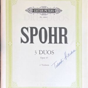 シュポーア ３つの二重奏曲 op. 67 (2ヴァイオリン)輸入楽譜 Spohr 3 Duos op. 67 洋書