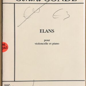 ジェラール・コンデ Elans チェロとピアノ 輸入楽譜 Gerard Conde Elans pour violoncelle et piano 洋書