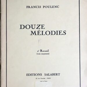 プーランク 12の歌曲 第2巻 (中声用) 輸入楽譜 Poulenc Douze Melodies Vol.2(M) 声楽 歌曲 ヴォーカル 洋書