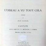 アンリ・ソーゲ l'oiseau a vu tout cela 輸入楽譜 Henri Sauguet 歌曲 バリトン 洋書