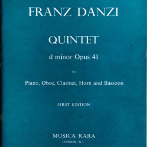 ダンツィ ピアノと木管楽器のための五重奏曲 ニ短調 Op.41 輸入楽譜 DANZI Quintett (PianoOboeClarinetHorn and Bassoon) 洋書