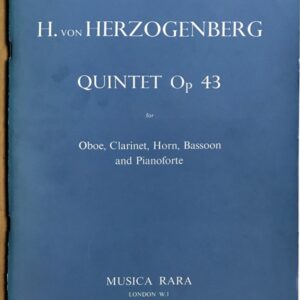 ヘルツォーゲンベルク ピアノ五重奏曲 Op.43 輸入楽譜 Herzogenberg Quintet Op.43 (オーボエクラリネットホルンバスーンピアノ) 洋書