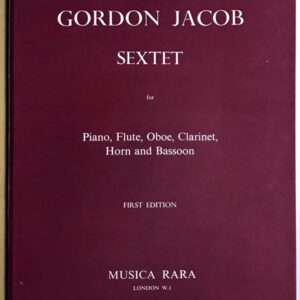 ゴードン・ジェイコブ 六重奏曲 (木管五重奏+ピアノ) 輸入楽譜 Gordon Jacob Sextet 洋書