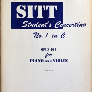 ジット 学生協奏曲 第1番 ハ長調 作品104 (ヴァイオリン＋ピアノ) 輸入楽譜 Sitt Student's Concertina No.1 in C Op.104 洋書