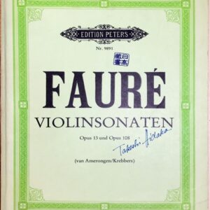 フォーレ バイオリン・ソナタ Op.13 Op.108 (ヴァイオリン＋ピアノ) 輸入楽譜 FAURE Sonate Op.13 Op.108 洋書