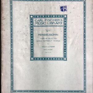 メンデルスゾーン 無言歌集 (ヴァイオリン＋ピアノ) 輸入楽譜 Mendelssohn Twelve Selected Songs Without Words 洋書