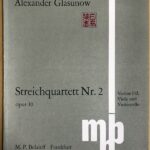 グラズノフ 弦楽四重奏曲 第2番 ヘ長調 Op.10 (パート譜セット) 輸入楽譜 GLAZUNOV String Quartet No.2 in F Major Op.2 洋書