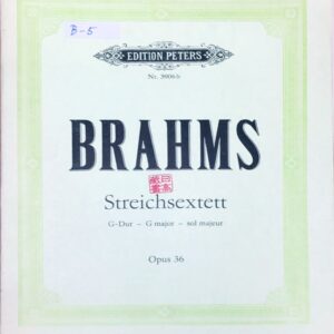 ブラームス 弦楽六重奏曲 第2番 ト長調 Op.36 (パート譜セット) 輸入楽譜 BRAHMS Streich-Sextett Nr.2 G-dur Op.36 洋書
