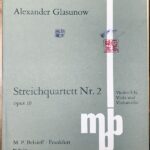 グラズノフ 弦楽四重奏曲 第2番 ヘ長調 Op.10 (パート譜セット) 輸入楽譜 GLAZUNOV String Quartet No.2 洋書