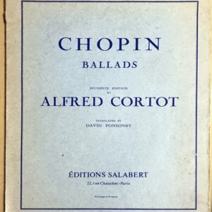 ショパン バラード コルトー版 Ｏｐ.23384752 (ピアノ・ソロ) 輸入楽譜 chopin ballads 洋書