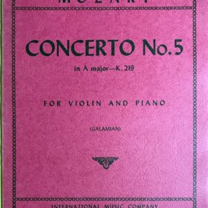 モーツァルト ヴァイオリン協奏曲 第5番 イ長調 K. 219 (バイオリンとピアノ) 輸入楽譜 Mozart Concerto No.5 in A major K.219 洋書