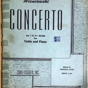 ヴィエニャフスキ ヴァイオリン協奏曲第1番 嬰ヘ短調 作品14 (バイオリンとピアノ) 輸入楽譜 Wieniawski Concerto No.1 洋書